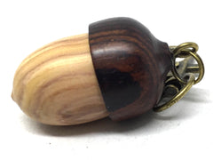 LV-5001 Purple Lilac & Cocobolo Rosewood Acorn Pill Fob, Trinket Box, Jewelry Box-SCREW CAP