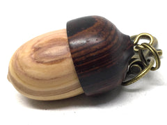 LV-5001 Purple Lilac & Cocobolo Rosewood Acorn Pill Fob, Trinket Box, Jewelry Box-SCREW CAP