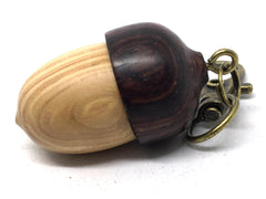 LV-5001 Purple Lilac & Cocobolo Rosewood Acorn Pill Fob, Trinket Box, Jewelry Box-SCREW CAP