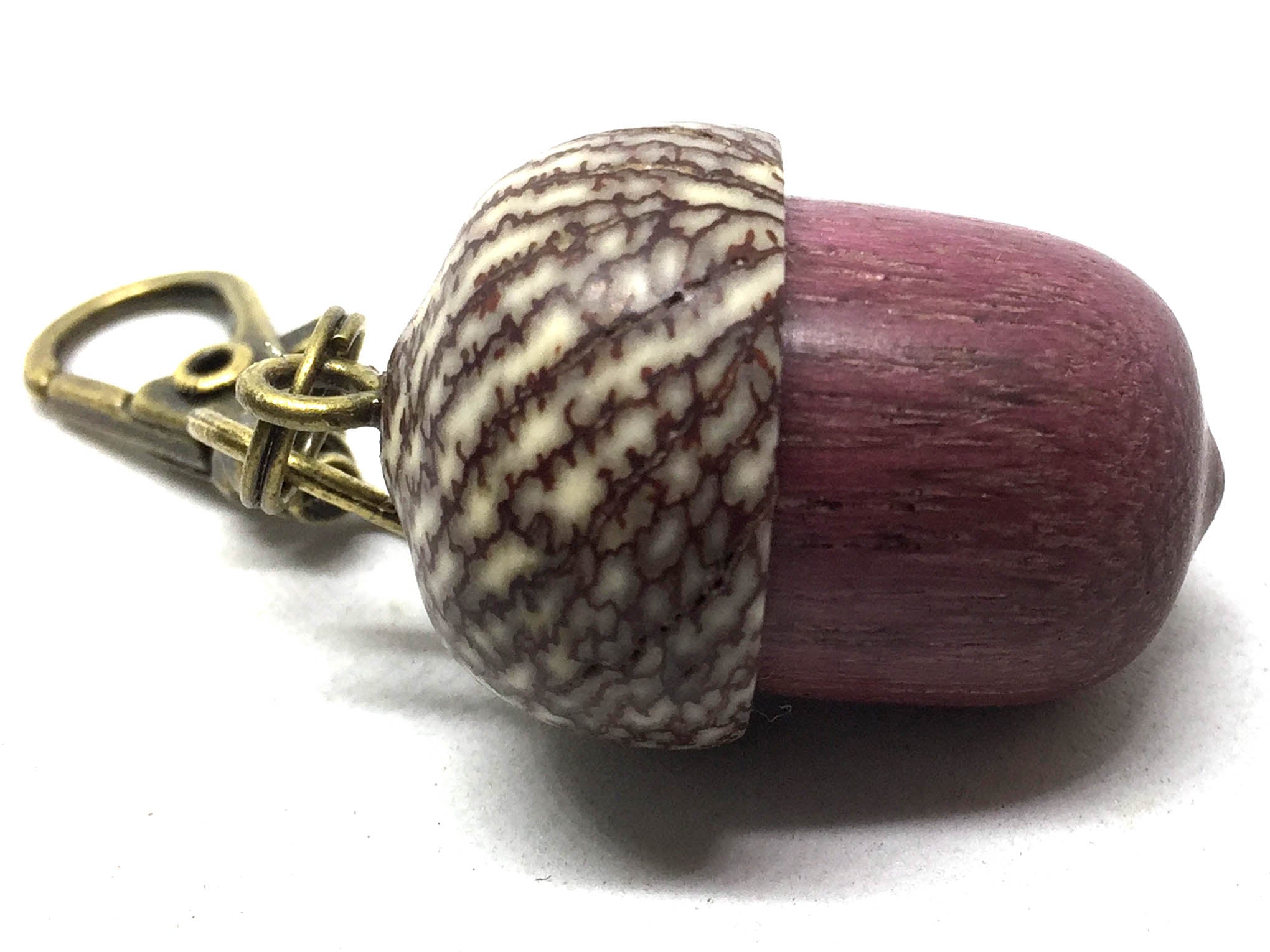 LV-5005 Acorn Pendant Box, Secret Compartment from Purpleheart & Betel Nut-SCREW CAP