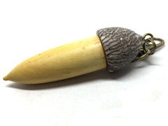 LV-5006 Lignum Sapwood & Betelnut Acorn Pendant Box, Charm, Pill Holder-SCREW CAP