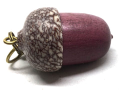 LV-5007 Purpleheart & Betelnut Acorn Box, Pill Holder, Compartment Pendant-SCREW CAP