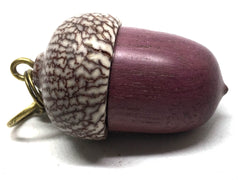 LV-5007 Purpleheart & Betelnut Acorn Box, Pill Holder, Compartment Pendant-SCREW CAP