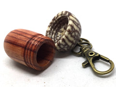 LV-5008 Tulipwood & Betelnut Acorn Box, Pill Holder, Compartment Pendant-SCREW CAP