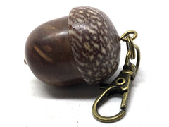 LV-5009 Australian Sheoak Burl & Betelnut Wooden Acorn Pendant Box, Pill Fob, -SCREW CAP