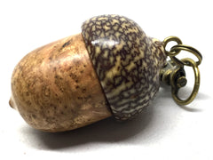 LV-5010 Black Cherry Burl & Betelnut Acorn Box, Pill Holder, Compartment Pendant-SCREW CAP
