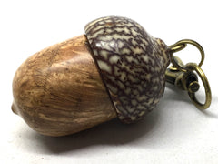 LV-5010 Black Cherry Burl & Betelnut Acorn Box, Pill Holder, Compartment Pendant-SCREW CAP
