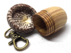 LV-5011 Purple Lilac & Betelnut Acorn Pill Fob, Secret Compartment, Jewelry Box-SCREW CAP