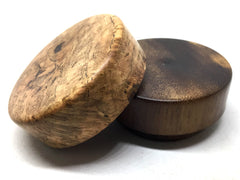 LV-5015 Black Cherry Burl cap with Suriname Ironwood Flat Box for Ring, Jewelry, Pills-SCREW CAP