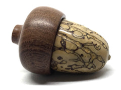 LV-5017 Yollilo Palm Nut & Brown Ebony Acorn Pill Box, Engagement Ring Box-SCREW CAP