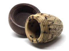 LV-5017 Yollilo Palm Nut & Brown Ebony Acorn Pill Box, Engagement Ring Box-SCREW CAP