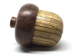 LV-5018 Wooden Acorn Jewelry, Ring Box, Pill Box from Red Zebrawood & Black Walnut Burl-SCREW CAP