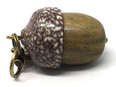 LV-5021 Verawood & Betelnut Acorn Pendant Box,Bag Charm, Keychain-SCREW CAP
