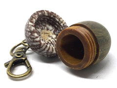 LV-5021 Verawood & Betelnut Acorn Pendant Box,Bag Charm, Keychain-SCREW CAP