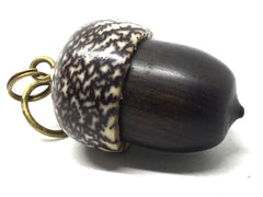 LV-5022 Mun Ebony & Betelnut Acorn Pendant Box, Pill Holder-SCREW CAP