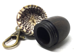 LV-5022 Mun Ebony & Betelnut Acorn Pendant Box, Pill Holder-SCREW CAP
