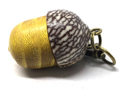 LV-5023 Osage Orange & Betel Nut Acorn Pendant Box, Keychain, Pill Fob-SCREW CAP