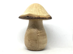 LV-5026 Birdseye Maple & Valley Oak Wooden Mushroom Keepsake Box, Pill, Jewelry Box-THREADED