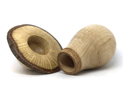 LV-5026 Birdseye Maple & Valley Oak Wooden Mushroom Keepsake Box, Pill, Jewelry Box-THREADED