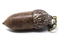 LV-5031 Papaturro Burl & Betelnut Acorn Pendant Box, Pill Holder-SCREW CAP