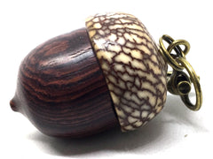 LV-5032 Camatillo & Betelnut Acorn Pendant Box, Charm, Pill Holder-SCREW CAP