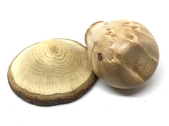 LV-5036 Birdseye Maple & Valley Oak Wooden Mushroom Keepsake Box, Pill, Jewelry Box-THREADED