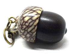 LV-5042 Mun Ebony & Betelnut Acorn Pendant Box, Pill Holder-SCREW CAP