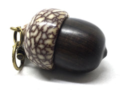 LV-5042 Mun Ebony & Betelnut Acorn Pendant Box, Pill Holder-SCREW CAP