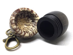 LV-5042 Mun Ebony & Betelnut Acorn Pendant Box, Pill Holder-SCREW CAP