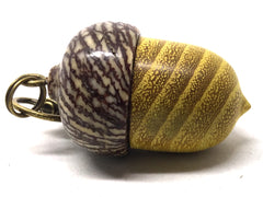 LV-5043 Osage Orange & Betel Nut Acorn Pendant Box, Keychain, Pill Fob-SCREW CAP