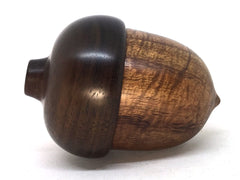 LV-5044 Curly Koa & Brazilian Ebony Hand Turned Acorn Trinket Box, Keepsakes, Jewelry Box-SCREW CAP