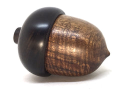 LV-5044 Curly Koa & Brazilian Ebony Hand Turned Acorn Trinket Box, Keepsakes, Jewelry Box-SCREW CAP