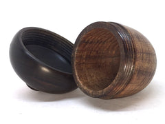 LV-5044 Curly Koa & Brazilian Ebony Hand Turned Acorn Trinket Box, Keepsakes, Jewelry Box-SCREW CAP