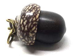 LV-5045 Mun Ebony & Betelnut Acorn Pendant Box, Pill Holder-SCREW CAP