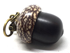 LV-5045 Mun Ebony & Betelnut Acorn Pendant Box, Pill Holder-SCREW CAP