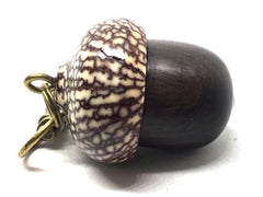 LV-5045 Mun Ebony & Betelnut Acorn Pendant Box, Pill Holder-SCREW CAP