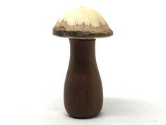LV-5049 Black Mesquite & Live Oak Wooden Mushroom Secret Compartment, Pill Box, Jewelry Box-THREADED