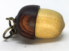 LV-5052 Acorn Pendant Box, Charm, Pill Holder from Yellowheart & Cocobolo-SCREW CAP