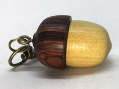 LV-5052 Acorn Pendant Box, Charm, Pill Holder from Yellowheart & Cocobolo-SCREW CAP