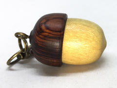LV-5052 Acorn Pendant Box, Charm, Pill Holder from Yellowheart & Cocobolo-SCREW CAP