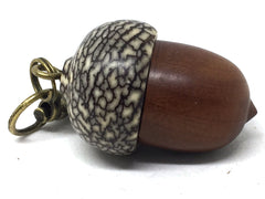 LV-5053 Manzanita & Betelnut Acorn Pendant Box,Bag Charm, Keychain-SCREW CAP