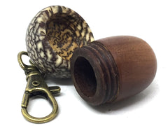 LV-5053 Manzanita & Betelnut Acorn Pendant Box,Bag Charm, Keychain-SCREW CAP