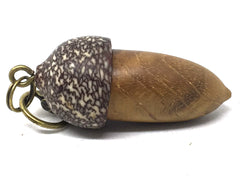 LV-5054 Black Locust Burl & Betel Nut Acorn Pendant Box, Pill Fob -SCREW CAP