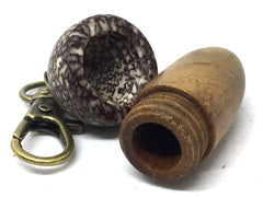 LV-5054 Black Locust Burl & Betel Nut Acorn Pendant Box, Pill Fob -SCREW CAP