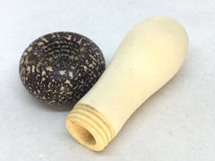 LV-5057 Holly & Betelnut Threaded Mushroom Needle Case, Pill, Jewelry Box-SCREW CAP