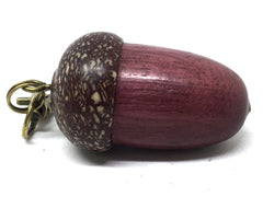 LV-5058 Purpleheart & Betelnut Acorn Box, Pill Holder, Compartment Pendant-SCREW CAP