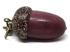 LV-5058 Purpleheart & Betelnut Acorn Box, Pill Holder, Compartment Pendant-SCREW CAP
