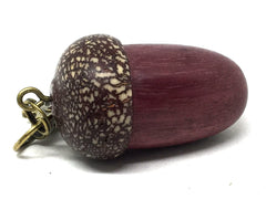 LV-5058 Purpleheart & Betelnut Acorn Box, Pill Holder, Compartment Pendant-SCREW CAP