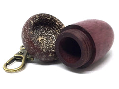 LV-5058 Purpleheart & Betelnut Acorn Box, Pill Holder, Compartment Pendant-SCREW CAP