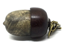 LV-5059 Buckeye Burl & Brown Ebony Acorn Key Fob, Pill Holder, Cash Stash-SCREW CAP